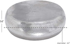 Deco 79 Aluminum Metal Living Room Coffee Table Drum Shaped Table with Hammered Design, Center Table 42" x 42" x 14", Silver