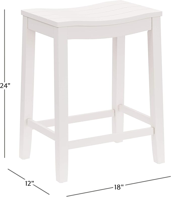 Hillsdale Furniture Fiddler Backless Counter Height Saddle Stool, White