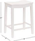 Hillsdale Furniture Fiddler Backless Counter Height Saddle Stool, White