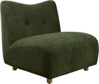 Art Leon Modern Accent Chair - Fabric Modular Sofa Chair Armless Chair with Wooden Legs Set of 2 for Living Room Bedroom Green