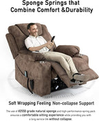 Oversized Lazy Boy Recliner Chair, 2 Motor Leather Recliner, Nursing Lift Chair with Massage and Lumbar Heating, Functional Adult Power Recliner with Cup Holders
