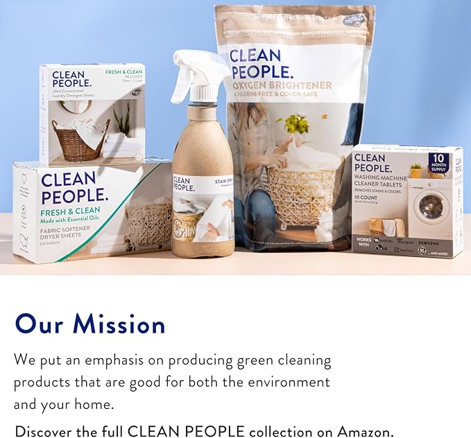 The Clean People Liquid Laundry Detergent - Recyclable Packaging, Stain Fighting - Ultra Concentrated, Laundry Soap - Baby Laundry Detergent, 50 fl oz