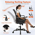CLATINA Ergonomic Desk Chair, Mid Back Mesh Computer Chair with Lumbar Support and Armrest, Height Adjustable Swivel Chair for Home Office, Black (4PK)