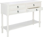 Safavieh Home Collection Haines White 4-Drawer Bottom Shelf Console Table