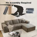 107.5" Cloud Sectional Couch with L-Shape Chaise,Modern Modular Sofa with Deep Seat, Upholstered Couches for Living Room Bedroom Apartments,No Assembly Required, (Camel,Right Facing Chaise)