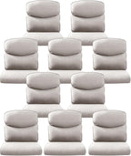 10-Piece Outdoor Patio Cushion Set - Fade & Water Resistant with Removable Olefin Cover, 22x24x4 Inch Memory Foam Cushions for Wicker Sectional Sofa – Beige/Crescent