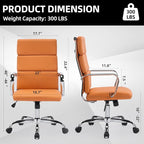 Office Chair, Ergonomic Adjustable Desk Chair, Mid Back Executive Comfortable Leather Lumbar Support Home Computer Chair with Padded Seat Swivel Wheels