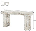 Tribesigns 63-Inch Long Console Table, Farmhouse Wooden Sofa Table Behind The Couch, Narrow Entryway Table for Entrance, Hallway, Living Room (Distressed White)