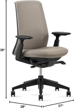 Haworth Soji Office Chair with Ergonomic Adjustments and Lumbar Support, Flexible Mesh Back (Clay)