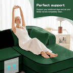 Cloud Sectional Sofa Modern Boneless Couch for Living Room, Comfy Deep Seat Comfy Teddy Fabric Double Sofa Chaise No Assembly Required (Green, 106" L Shape with Right Facing)