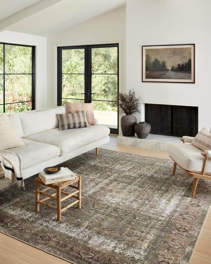 Loloi Amber Lewis Georgie Collection GER-07 Moss/Salmon 10'-0" x 14'-0", .19" Pile Height, Area Rug