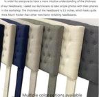 24KF Upholstered Tufted Button Linen Fabric Headboard,Comfortable Fashional Headboard King/CA King Size,Navy Blue