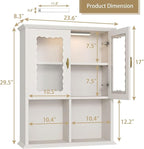 CJL Bathroom Wall Cabinet with Motion Sensor Led Light, Over The Toilet Storage Cabinet, 23.6'' x 29.5'' Medicine Cabinet of Mid-Century Modern Design with Acrylic Door, White