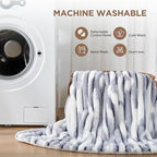 Westinghouse Electric Blanket Heated Throw, Super Cozy Luxury Faux Fur & Sherpa with 6 Heating Levels & 2-10 Hours Auto Off, Fast Heating & Overheat Protection, 50x60 Inch, Blue Gray