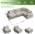 Cloud Modular Sectional Sofa,189.4" Down Filled Sofa 4 Seat with Chaise,Minimalist Sofa Cover Washable and Replaceable Couches for Living Room,Sectional Sofa Deep Seat