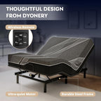 Split King Adjustable Bed Frame with 14 inch Gel Memory Foam Mattress, CertiPUR-US Certified Fiberglass Free, Zero Gravity & Wireless Remote, Head & Foot Incline, 80"×76"
