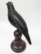 Primitives by Kathy Figurine - Weathered Rustic Crow On Spindle, Burgundy/Black