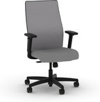 HON Ignition 2.0 Mid Back Task Chair, Standard Synchro-Tilt Control, Office Chair with Lumbar Support, Height and Width Adjustable Arms, Black Frame, Frost