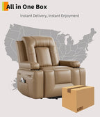 GarveeHome Electric Lift Recliner Chair - Heat and Massage, PU Leather Power Lift Recliner for Elderly & Mobility Impaired, Adjustable Back and Legs, Heavy Duty Lift Chair for Seniors