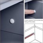 Yaheetech Large Bathroom Floor Cabinet with 4 Dawers and Single Door Cabinet, Freestanding Storage Cabinet for Living Room Kitchen Hallway, Gray