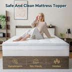 Firm Memory Foam Mattress Topper Full Size - Dual Layer 3 Inch Cooling Gel Memory Pad and 1 Inch Pillow Top Mattress Cover for Back Pain - 54" x 75" x 4"