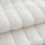 Pack of 2 Faux Fur Throw Pillow Covers 18x18 Inch Striped Decorative Soft Plush Couch Pillow Case Home Decor for Bed, Sofa, Living Room Cream White