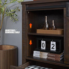 Farmhouse Dresser for Bedroom, 4 Drawers with Sliding Barn Door, 48" Wide 4 Chest of Drawers, Storage Organizer Dresser for Bedroom, Hallway, Living Room, Kids Room, Espresso