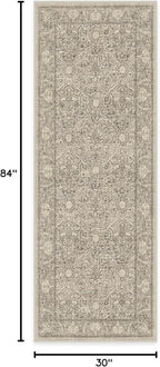 RUGGABLE x Morris & Co Machine Washable Runner Rug – Montreal Natural Stone 2.5x7, Stain-Resistant, Non-Slip – Washable Rug for Hallway, Entryway, Living Room & Kitchen–with Standard Pad