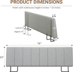 King Size Headboard Only-No Assembly, Upholstered Headboard King Size Linen Fabric Modern Style Headboards for Adjustable Bed Extra-Thick, Light Gray
