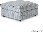 Modular Sectional Couches for Living Room, Comfy Cloud Couch Ottoman, Plush Deep Seat Sleeper Sofa with Removable Cover, Gray
