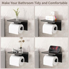 23.6 Inch SUS304 Stainless Steel Bathroom Hardware Set - 10-Piece Wall-Mounted Towel Bar, Holder & Racks - Matte Black