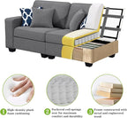 Legend Vansen Modular Sectional Sofa U Shaped Couch with Ottoman Modern Reversible Corner Sectional Couch for Living Room (Dark Grey, U Shaped Sofa-3)