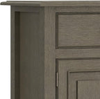 SIMPLIHOME Connaught 40-inch Wide Solid Wood Storage Cabinet in Farmhouse Grey for Entryway, Living Room, Organizer for Hats, Gloves, Shoes, Keys, Slim Design, Traditional Style