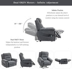 Big Man Power Lift Recliner for Elderly Adults 28 Inch Wide Seat, Oversized Recliner 400 lbs with Heat Massage, Lay Flat Recliner Chair Cup Holder & Wireless Phone Charger, USB Type C Charging