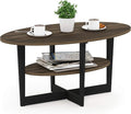Furinno Coffee Table, 1-Pack, Columbia Walnut/Black