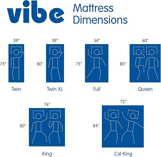 Vibe Gel Memory Foam Mattress, 12-Inch CertiPUR-US Certified Bed-in-a-Box, Queen, White