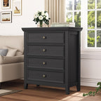 Black Dresser for Bedroom,Modern Storage Cabinet with 4 Drawer Chest for Living Room, Office, Hallway
