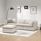 CHITA Luxury Oversized 114" L-Shaped Sectional Sofa Couch, Premium Down Filled Cloud Modular Sectional with Storage Ottoman, FSC Certified, Snow