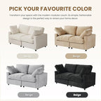 WJShome V Shaped Sectional Couch 100 Inch 5-Seater Modern Modular Sofa,Chenille Deep Seat Couches for Living Room, Bedroom and Apartment，Khaki
