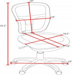 Niche Regency Armless Harrison Mesh Back Swivel Task Office Chair- Black