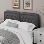 Tufted Upholstered Headboard King Size, Button Adjustable Height King Head Board Only, Sturdy and Durable Solid Wood with Nailhead Trim Headboards, Ideal for Bedroom, Dorm, Guest Room,Gray