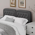 Tufted Upholstered Headboard Queen Size, Button Adjustable Height Queen Head Board Only, Sturdy and Durable Solid Wood with Nailhead Trim Headboards, Ideal for Bedroom, Dorm, Guest Room,Gray