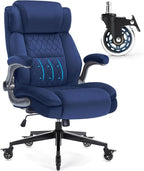 Large High Back Office Chair with Flip Arms- Executive Desk Chair with Locking Wheels, Adjustable Lumbar Support, Ergonomic Breathable Fabric Computer Chair Prevents Cats Scratching