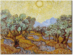 Wieco Art Canvas Wall Art Print of Vincent Van Gogh Paintings Olive Trees with Yellow Sky and Sun Field Pictures Artwork Wall Art for home Decoration and Wall Decor