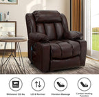 BEDHOURS Recliner Chair Lift Chair Recliners for Elderly Power Lift Chair with Massage and Heat Breathable Leather Recliner 3 Positions, USB Ports, 2 Cup Holders, 2 Side Pockets (Brown)