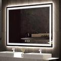 LED Mirror for Bathroom, 48x36 Inch Gradient Front and Backlit Bathroom Mirror, 3 Colors Dimmable CRI>90 Double Lights, IP54 Enhanced Anti-Fog, Hanging Plates Wall Mount LED Vanity Mirror