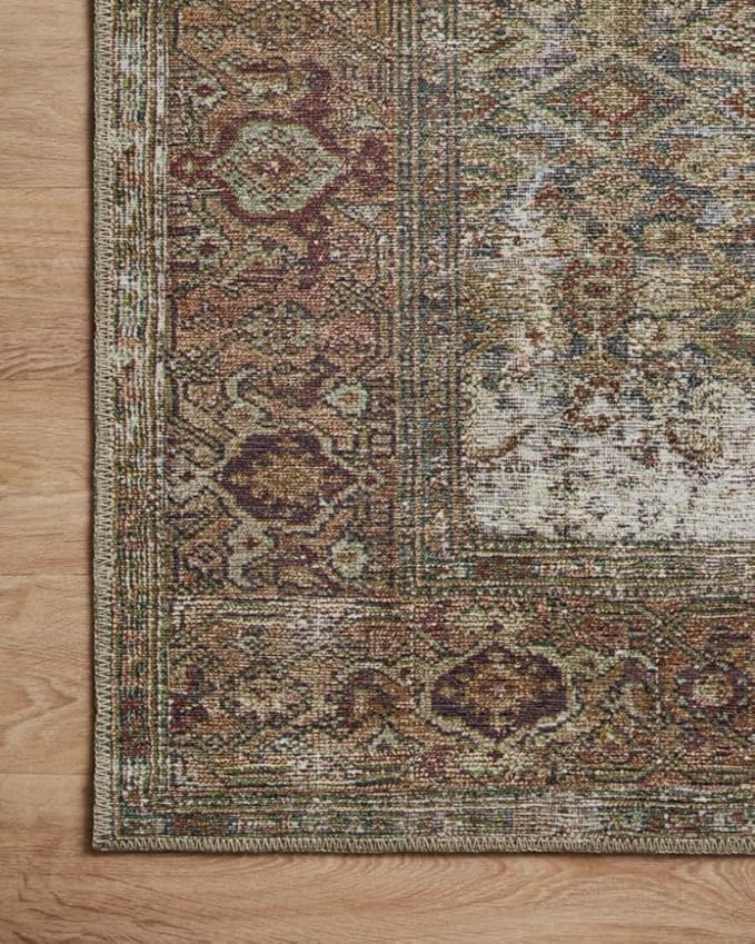 Loloi Amber Lewis Georgie Collection GER-07 Moss/Salmon 10'-0" x 14'-0", .19" Pile Height, Area Rug