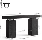 Tribesigns 63-Inch Long Console Table, Farmhouse Entryway Table Behind Couch, Wooden Foyer Stand Entry Station, Modern Hallway Accent Furniture for Living Room Decor, Entrance, Black