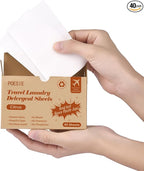 Poesie Citrus Travel Laundry Detergent Sheets 40 Sheet Plastic Free No Waste Laundry Soap Sheet for Travel Dorm Home
