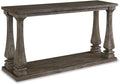 Signature Design by Ashley Johnelle Casual Sofa Table, Plank-look Framed Tabletop, Weathered Finish, Elm Veneers and Wood, 60" W x 18" D x 31.88" H, Gray